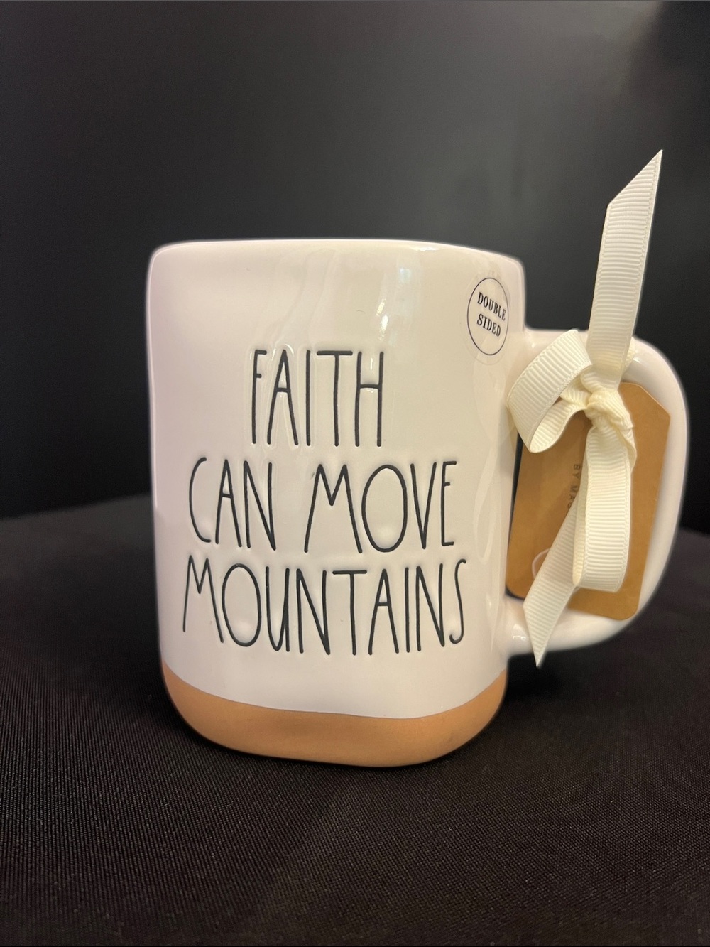 BUNDLE Faith Can Move Mountains Ceramic 25.5 oz Mug & Magnet